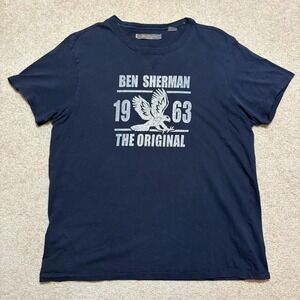 Ben Sherman Shirt Mens Large Navy Eagle Graphic 1963 The Original Tee Crewneck